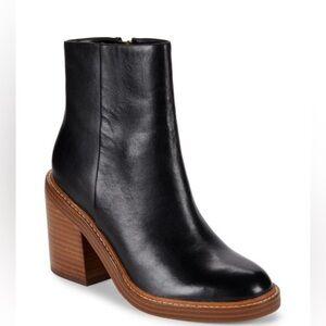 New! Marc Fisher ML Haleena Black Leather Ankle Boots - Size 9🫧